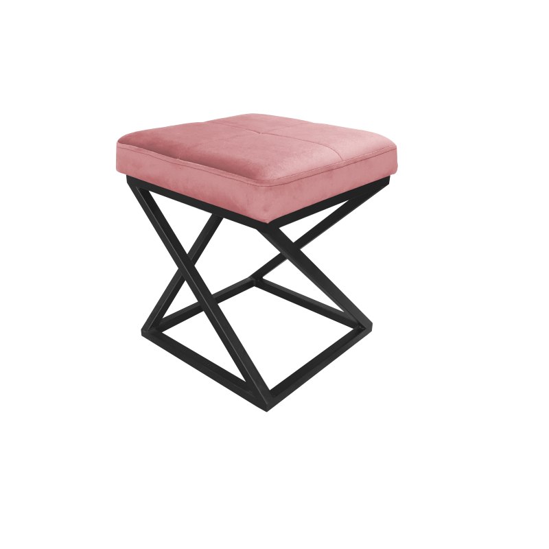 Pufa ZOA tkanina Welur loft ławka podnóżek metal