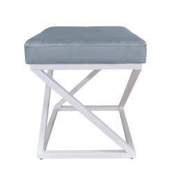 Pufa ZOA tkanina Welur loft ławka podnóżek metal