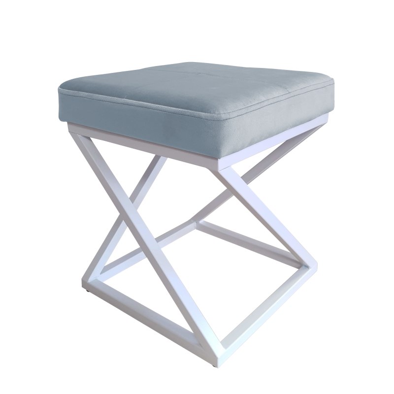 Pufa ZOA tkanina Welur loft ławka podnóżek metal