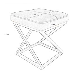 Pufa ZOA tkanina Welur loft ławka podnóżek metal