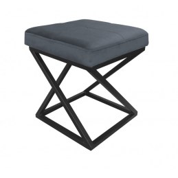 Pufa ZOA tkanina Welur loft ławka podnóżek metal