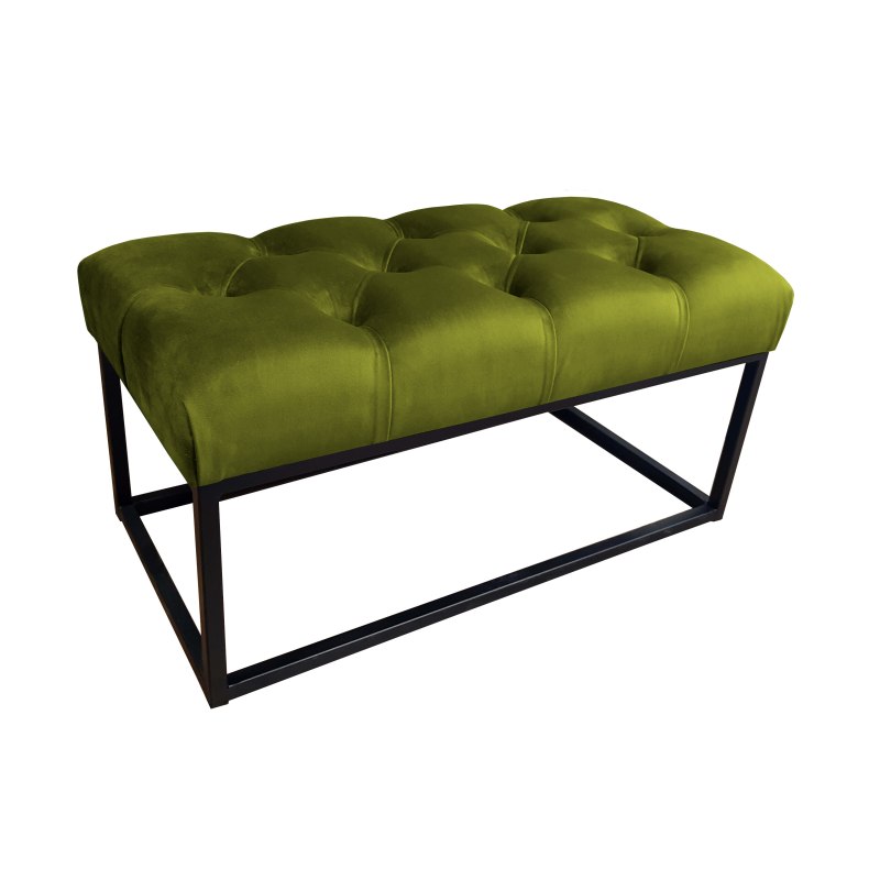 Ławka CHESTERFIELD tkanina Welur loft ławka metal