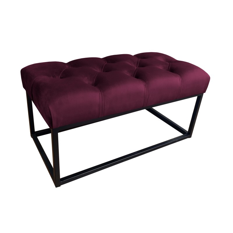 Ławka CHESTERFIELD tkanina Welur loft ławka metal