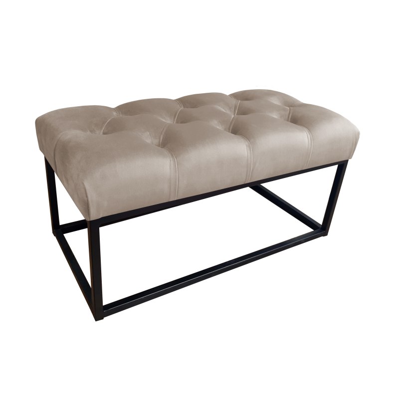 Ławka CHESTERFIELD tkanina Welur loft ławka metal