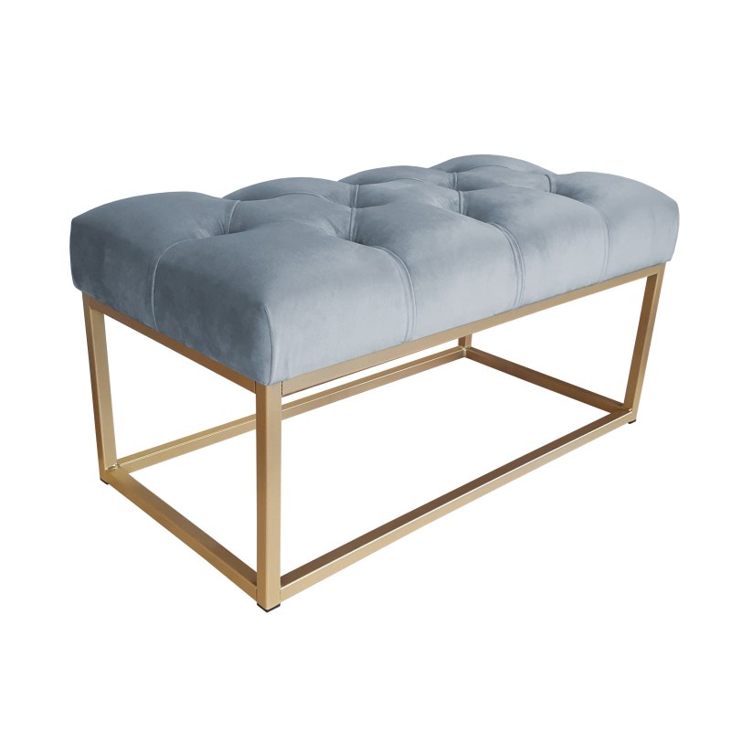 Ławka CHESTERFIELD tkanina Welur loft ławka metal