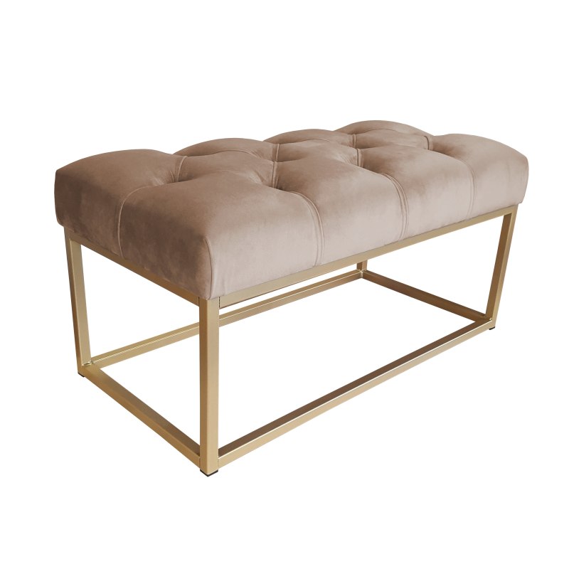 Ławka CHESTERFIELD tkanina Welur loft ławka metal