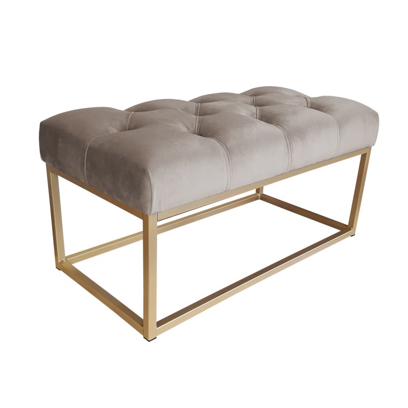 Ławka CHESTERFIELD tkanina Welur loft ławka metal
