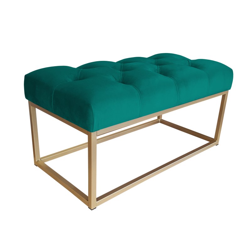 Ławka CHESTERFIELD tkanina Welur loft ławka metal