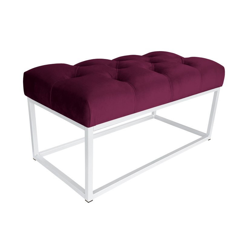 Ławka CHESTERFIELD tkanina Welur loft ławka metal