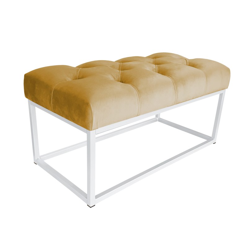 Ławka CHESTERFIELD tkanina Welur loft ławka metal