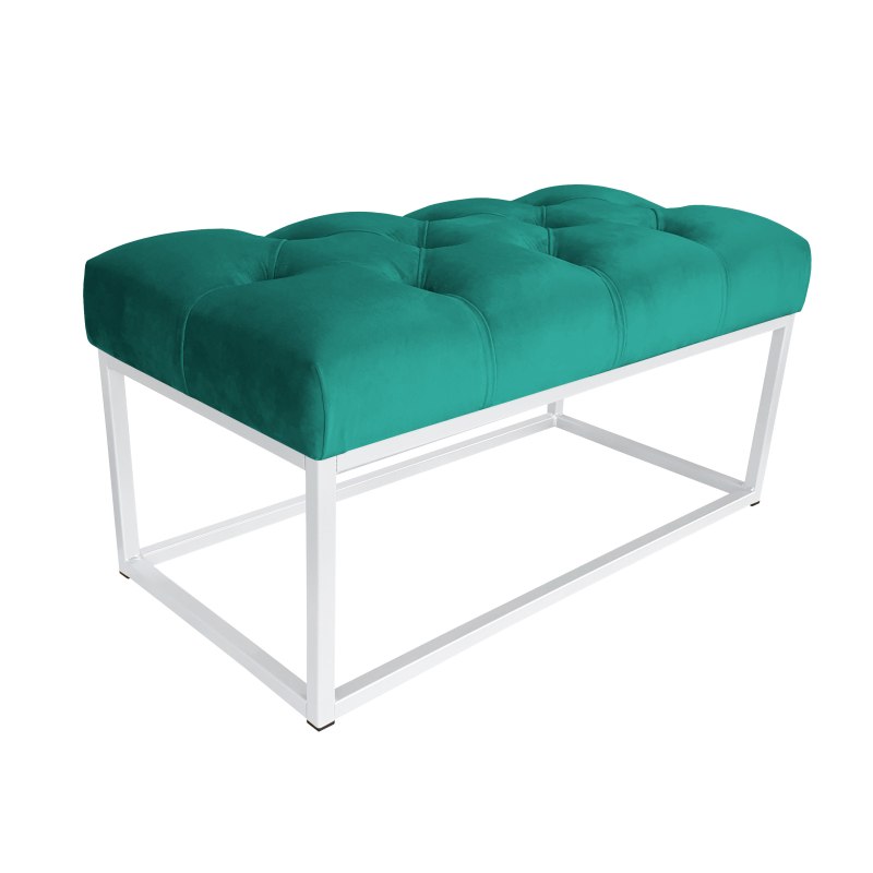 Ławka CHESTERFIELD tkanina Welur loft ławka metal