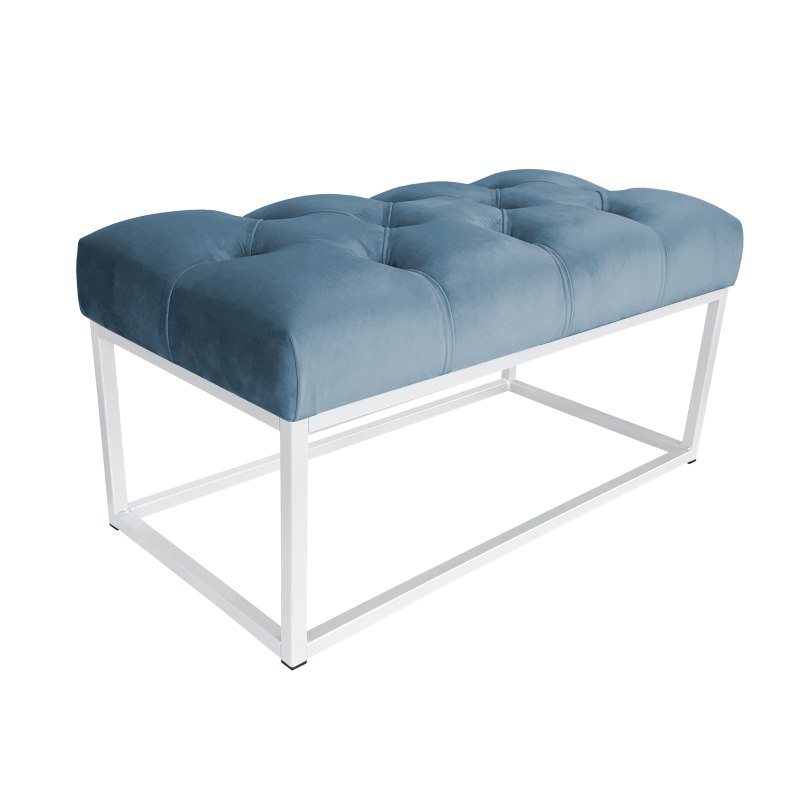 Ławka CHESTERFIELD tkanina Welur loft ławka metal