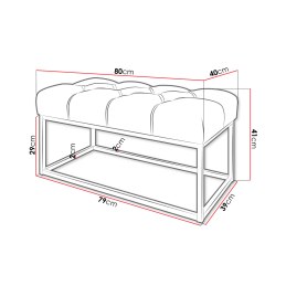 Ławka CHESTERFIELD tkanina Welur loft ławka metal