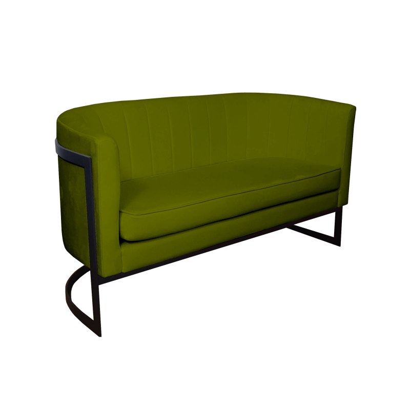 Sofa Glamour tkanina Welur – elegancka z czarną podstawą