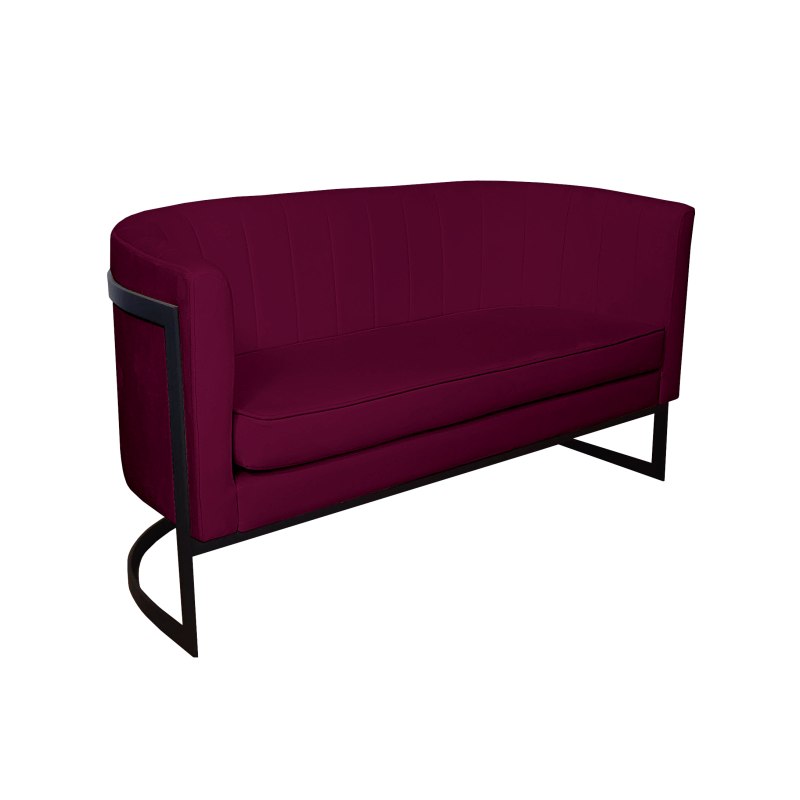Sofa Glamour tkanina Welur – elegancka z czarną podstawą