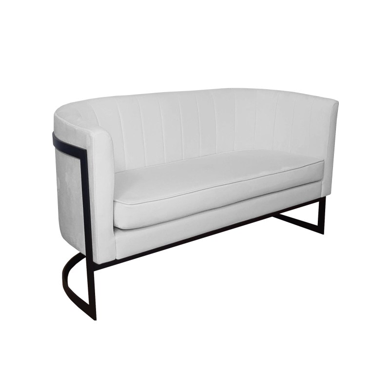 Sofa Glamour tkanina Welur – elegancka z czarną podstawą