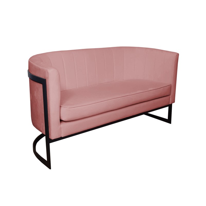 Sofa Glamour tkanina Welur – elegancka z czarną podstawą