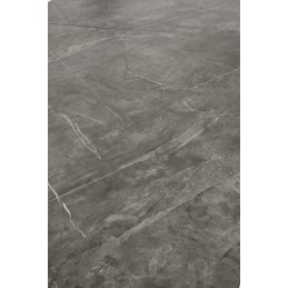 Stół rozkładany CHARLES - blat popielaty marmur, czarne nogi