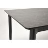Stół rozkładany CHARLES - blat popielaty marmur, czarne nogi