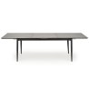 Stół rozkładany CHARLES - blat popielaty marmur, czarne nogi