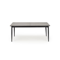 Stół rozkładany CHARLES - blat popielaty marmur, czarne nogi