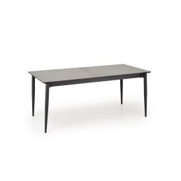Stół rozkładany CHARLES - blat popielaty marmur, czarne nogi