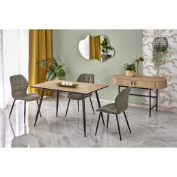 Stół BERTO - blat naturalny, nogi czarne