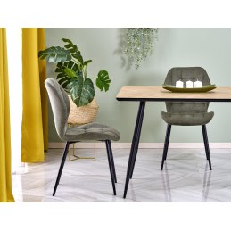 Stół BERTO - blat naturalny, nogi czarne