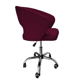 Fotel obrotowy AURA MG02 – welur śliwka, podstawa chromowana