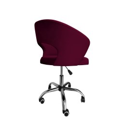 Fotel obrotowy AURA MG02 – welur śliwka, podstawa chromowana