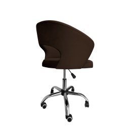 Fotel obrotowy AURA MG05 - brązowy welur, chromowana podstawa
