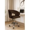 Fotel obrotowy AURA MG05 - brązowy welur, chromowana podstawa
