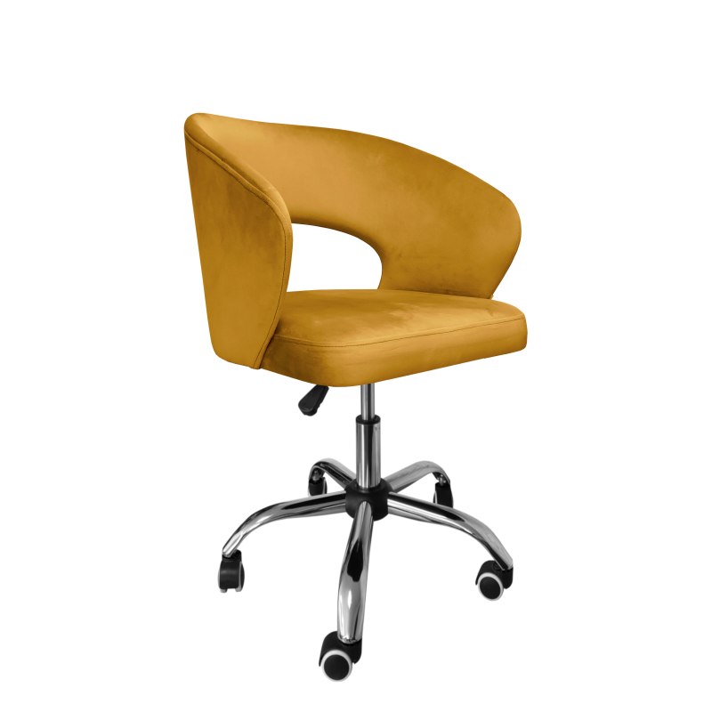 Fotel obrotowy AURA MG15 miodowy – elegancki aksamitny