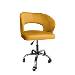 Fotel obrotowy AURA MG15 miodowy – elegancki aksamitny