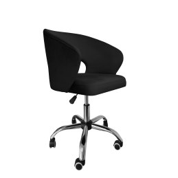 Fotel obrotowy AURA MG19 – czarny welur, podstawa chrom