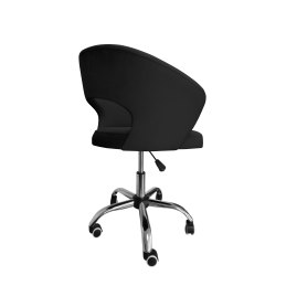 Fotel obrotowy AURA MG19 – czarny welur, podstawa chrom