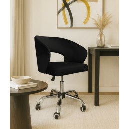 Fotel obrotowy AURA MG19 – czarny welur, podstawa chrom