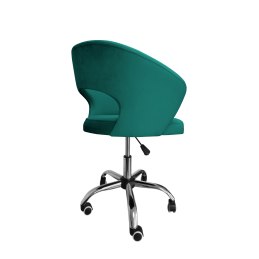 Fotel obrotowy AURA MG20 turkus – welur, podstawa chromowana