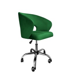 Fotel obrotowy AURA MG25 zielony – welur, chromowana podstawa