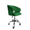 Fotel obrotowy AURA MG25 zielony – welur, chromowana podstawa
