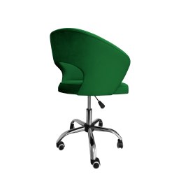 Fotel obrotowy AURA MG25 zielony – welur, chromowana podstawa