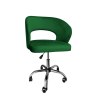 Fotel obrotowy AURA MG25 zielony – welur, chromowana podstawa