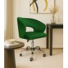 Fotel obrotowy AURA MG25 zielony – welur, chromowana podstawa