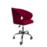 Fotel obrotowy AURA MG31 – bordowy welur, chromowana podstawa
