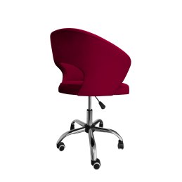 Fotel obrotowy AURA MG31 – bordowy welur, chromowana podstawa