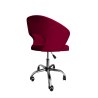 Fotel obrotowy AURA MG31 – bordowy welur, chromowana podstawa