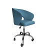 Fotel obrotowy AURA MG33 – welur niebieski, podstawa chrom