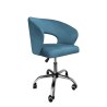 Fotel obrotowy AURA MG33 – welur niebieski, podstawa chrom
