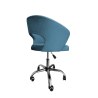 Fotel obrotowy AURA MG33 – welur niebieski, podstawa chrom