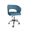 Fotel obrotowy AURA MG33 – welur niebieski, podstawa chrom